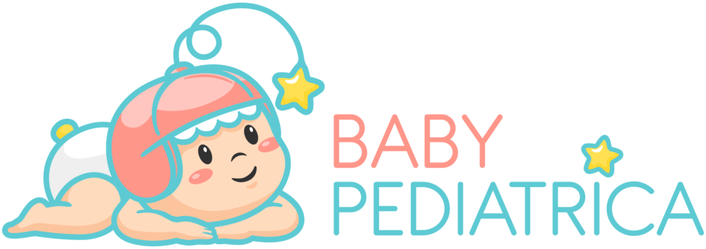 Website´s logo that says "Baby Pediatrica" with a baby on the side